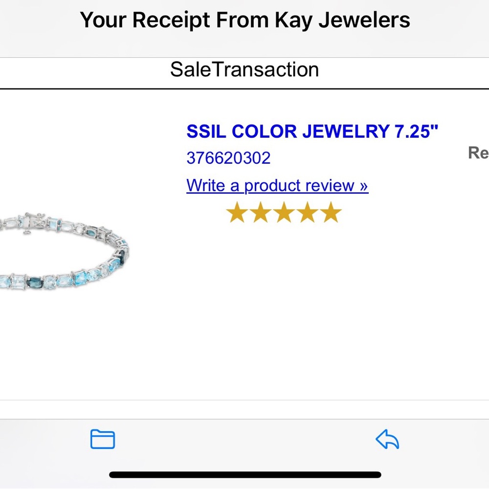 Kay Jewelers Sapphire & Topaz Sterling Silver Jewelry Set - Picture 7 of 7